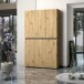 Schuhschrank >Glossy< in Artisan Eiche - 120x200x34cm (BxHxT)