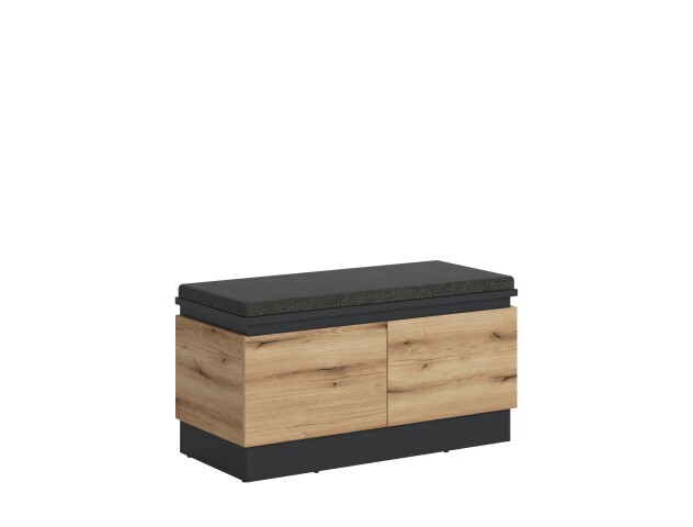 Schuhbank >CORTE< in Coast Evoke Eiche Dekor/Kosmos Grau - 100,6x53,8x45 (BxHxT)
