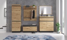 Schuhbank >CORTE< in Coast Evoke Eiche Dekor/Kosmos Grau - 100,6x53,8x45 (BxHxT)