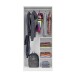 Kleiderschrank >NUBE< in Alpen-Weiß / Grau / Rosa - 90x200x52 (BxHxT)