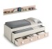 Kinderbett >NUBE< in Alpen-Weiß / Grau / Rosa - 199x65x96 (BxHxT)