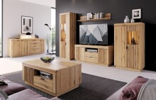 Couchtisch >DELAMAR< in Coast Evoke Eiche Dekor - 109,5x47,4x68 (BxHxT)
