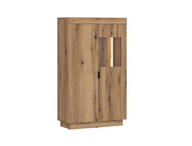 Stauraumvitrine >DELAMAR< in Coast Evoke Eiche Dekor - 80,4x140,2x39,6 (BxHxT)