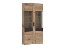 Glasvitrine >GRANO< in Viking Eiche Dekor/Kosmos...