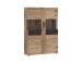 Glasvitrine >GRANO< in Viking Eiche Dekor/Kosmos Grau - 101,9x149x37,4 (BxHxT)