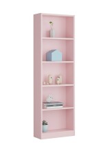 Jugendzimmer-Set >NUBE< in Alpen-Weiß / Grau / Rosa - 199x65x96 (BxHxT)