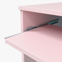 Jugendzimmer-Set >NUBE< in Alpen-Weiß / Grau / Rosa - 199x65x96 (BxHxT)