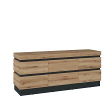 Wohnwand >Corte< (4-teilig) in Coast Evoke Eiche Dekor - 325x201x45cm (BxHxT)