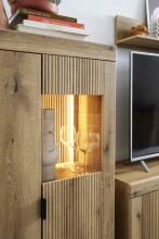Wohnwand >Delamar< (4-teilig) in Eiche Coast Evoke Dekor - 289x197x40 (BxHxT)