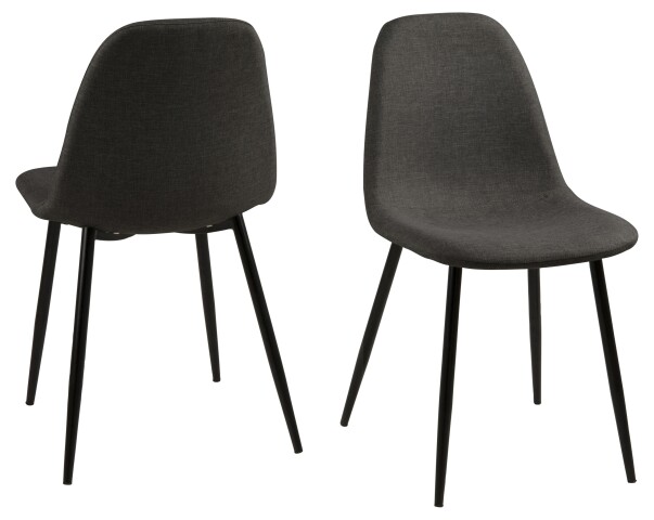 Polsterstuhl >Wilma< (4er-Set) in Grau, Stoff, Stahl - 44,5x84x56cm (BxHxT)