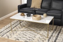 Couchtisch >Alisma< in weiss, Marmor - 120x46x60cm...