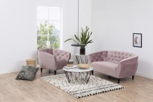 2-Sitzer >Ria< in dusty rose, Stoff, Rubberwood -...