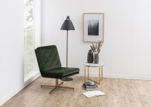Beistelltisch >Alisma< in weiss, gold, Glas, Stahl...