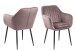 Armlehnstuhl >Emilia< in dusty rose, Polyester, Stahl - 57x83x61cm (BxHxT)