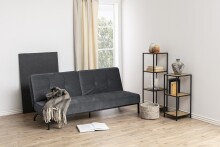 Schlafsofa >Perugia< in Grau, schwarz - 198x87x95...