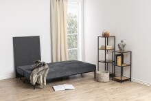 Schlafsofa >Perugia< in Grau, schwarz - 198x87x95 (BxHxT)