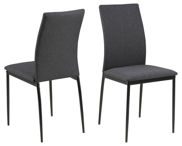 Esszimmerstuhl >Demina< (4er-Set) in Grau, Polyester, Stahl - 43,5x92x53 (BxHxT)