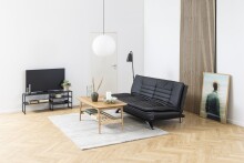 TV-Regal >Seaford< in schwarz, MDF, Stahl - 120x46x33cm (BxHxT)