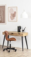 Schreibtischstuhl >Batilda -A1< in cognac, Polyurethan, Stahl - 55x87x54 (BxHxT)