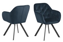 Armlehnstuhl >Lola< in marineblau, Polyester, Stahl...