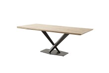 Baumkantentisch >GRAVINA< in naturfarben/ schwarz - 160x74x90 (BxHxT)