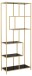 Standregal >Seaford< in schwarz, gold, MDF, Stahl - 77x185x35cm (BxHxT)