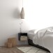 Nachtkommode >Joliet< in schwarz, Stahl, Bambus - 30x30x25cm (BxHxT)