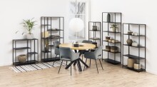 Standregal >Newcastle< in schwarz, Stahl - 79,5x86x30cm (BxHxT)