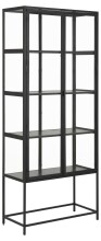 Glasvitrine >Seaford< in schwarz, Stahl -...