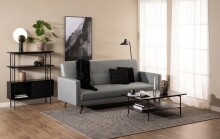Couchtisch >Angus< in schwarz, MDF, Stahl - 115x40x60cm (BxHxT)