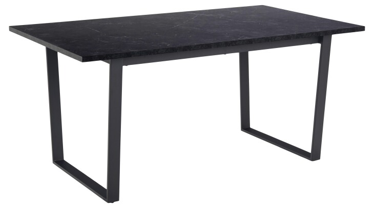 Esstisch >Amble< in schwarz, MDF, Stahl - 160x74x90cm (BxHxT)