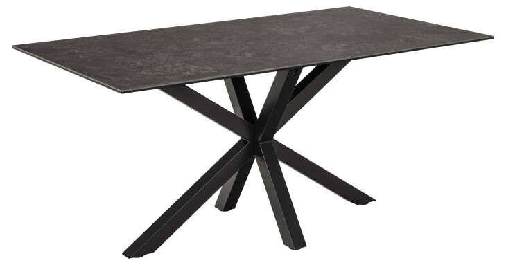 Esstisch >Heaven< in schwarz, Glas-Keramik,Stahl - 160x75,5x90cm (BxHxT)