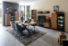 Highboard >Eddie< in Eiche / schwarz, Eiche teilmassiv - 146x147x40cm (BxHxT)