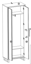 Garderoben-Set >Joe< (5-teilig) in Eiche / anthrazit - 235x197x40 (BxHxT)