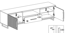 Wohnwand >Joe< (4-teilig) in Eiche / anthrazit - 341x197x40 (BxHxT)