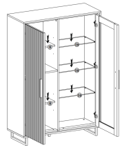 Wohnwand >Joe< (4-teilig) in Eiche / anthrazit - 341x197x40 (BxHxT)