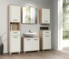 Badezimmer-Set >Aggi< (5-teilig) in Sonoma Eiche Dekor / Hochglanz weiss