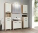 Badezimmer-Set >Aggi< (5-teilig) in Sonoma Eiche Dekor / Hochglanz weiss