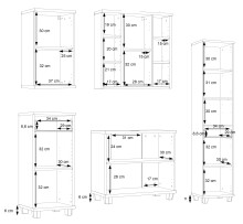 Badezimmer-Set >Veris< (5-teilig) in Artisan Eiche Dekor / salbei, Holzwerkstoff
