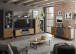 Wohnwand >Joe< (3-teilig) in Eiche / anthrazit - 239x197x40 (BxHxT)