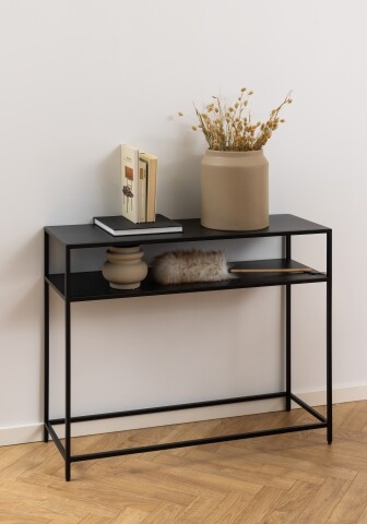 Konsolentisch >Newcastle< in schwarz, Stahl - 100x79x35cm (BxHxT)