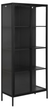 Glasvitrine >Newcastle< in schwarz, Stahl -...
