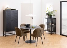 Mehrzweckschrank >Newcastle< in schwarz, Stahl - 80x160x40cm (BxHxT)
