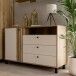 Kommode >KILLARNEY< in Sand / Mauvella Eiche Dekor - 138,1x87x42cm (BxHxT)