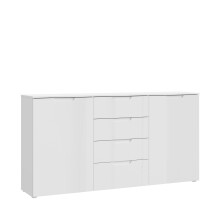 Sideboard >SIENNA< in weißglanz Dekorfolie -...
