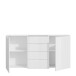 Sideboard >SIENNA< in weißglanz Dekorfolie - 164,8x84,9x34,4cm (BxHxT)