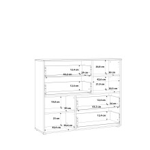 Kommode >SIENNA< in weißglanz Dekorfolie - 115,1x94,5x34,4cm (BxHxT)