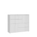 Kommode >SIENNA< in weißglanz Dekorfolie - 115,1x94,5x34,4cm (BxHxT)