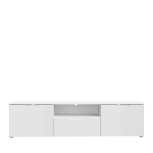Lowboard >SIENNA< in weißglanz Dekorfolie - 169,8x43,3x41,6cm (BxHxT)