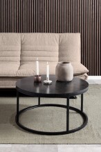 Couchtisch >Spiro< in schwarz, MDF, Stahl - 40x80cm...